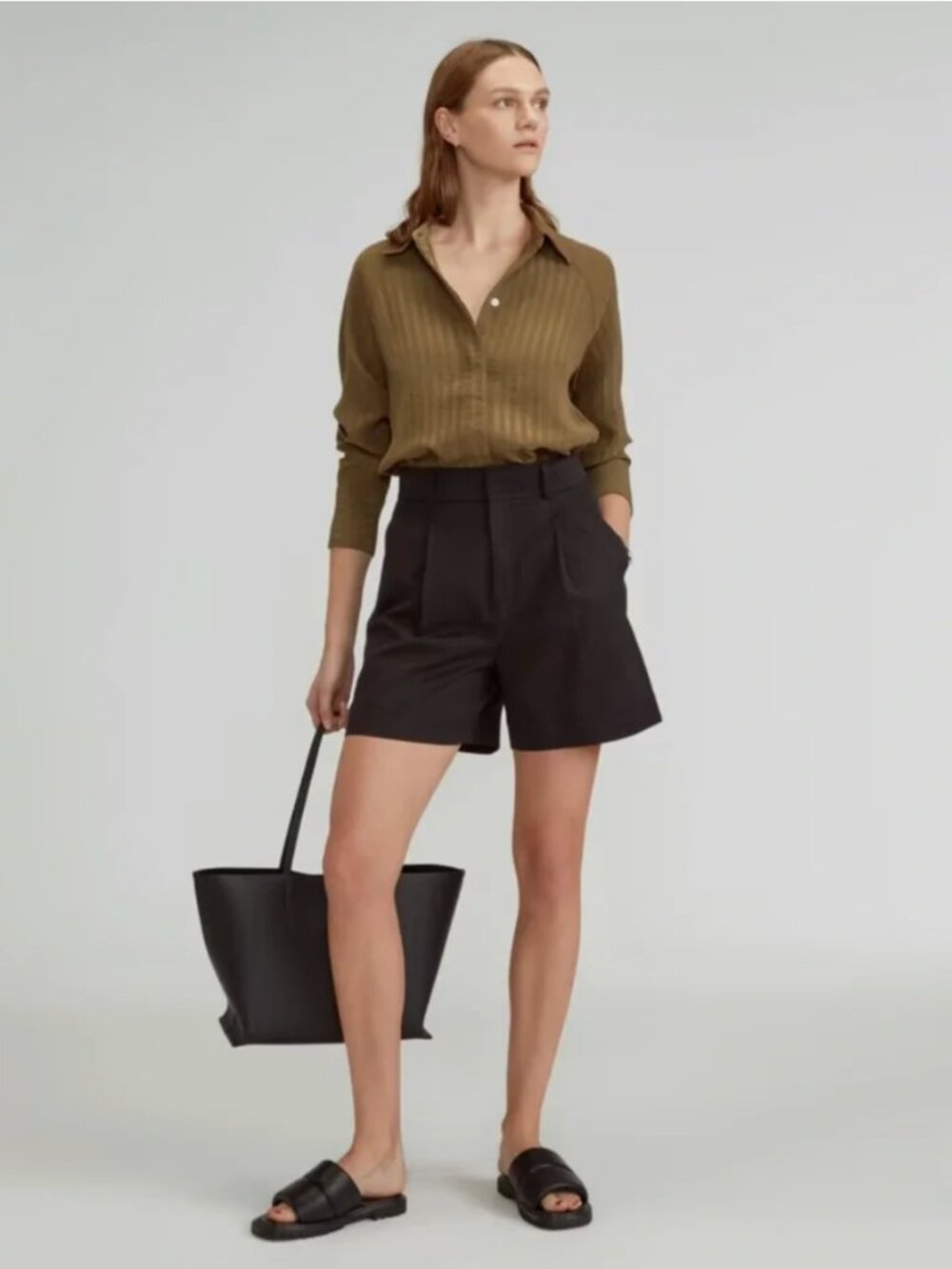 Everlane Tencel Way-High® Drape Short (Black) (0)